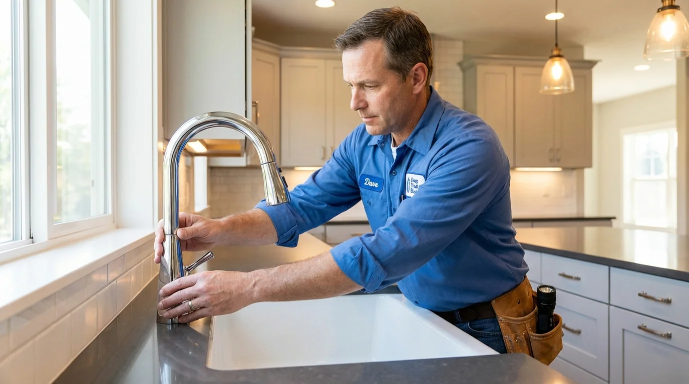 Kitchen faucet installation by Johns Plumbing LLC in Poquoson
